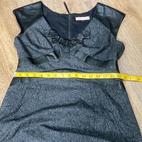 Rebecca Taylor wool and leather shift dress size 12 - Picture 8 of 9
